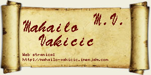 Mahailo Vakičić vizit kartica